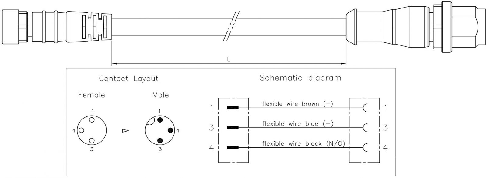 כבל לסנסורים TE CONNECTIVITY 2273110-4